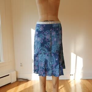 Low Rise Silk Skirt | y2k 2000s vintage paisley fairy-core L